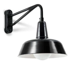 Bolichwerke Berlin Kugel Wandleuchte, 45 Cm, Alu-Wandarm Doppelrohr